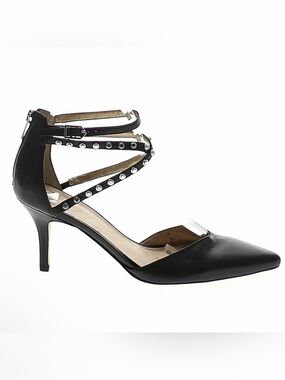 Sam Edelman Black Leather Studded Strappy Kitten Heels 8.5
